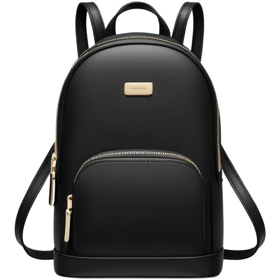 small black commuter backpack purse, women's, clean minimal aesthetic, plain emoji