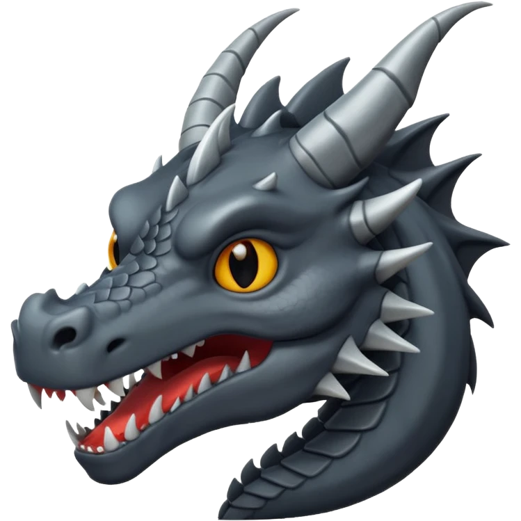 a minimalistic simple dark gray head of a dragon emoji