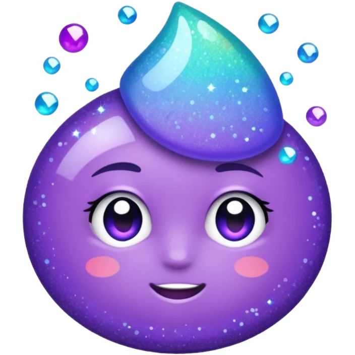 glitter purple and cian fix emoji