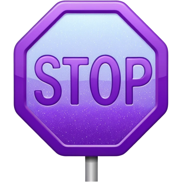 glitter purple symbol stop emoji