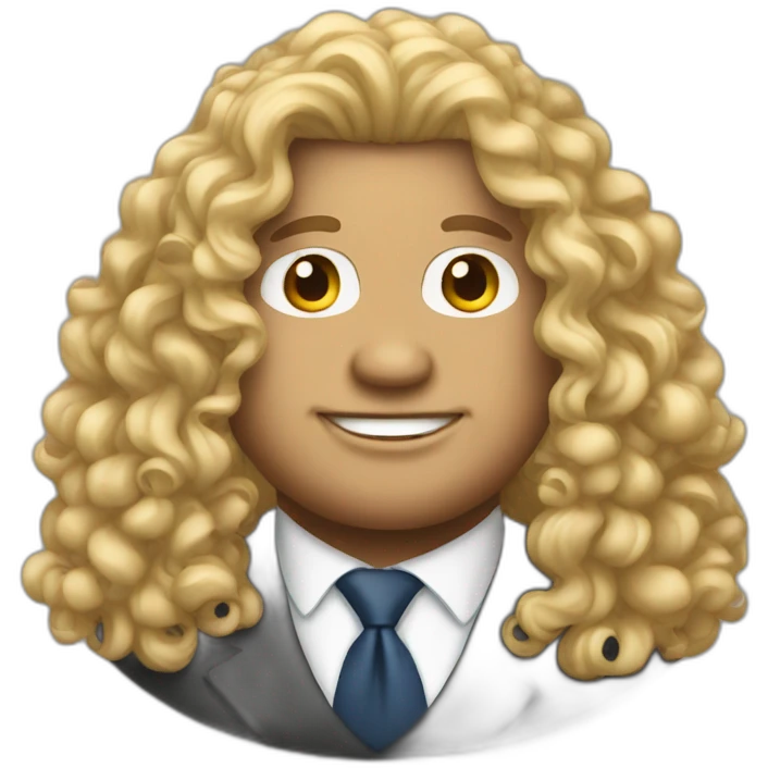 Curly light long hair fat president emoji