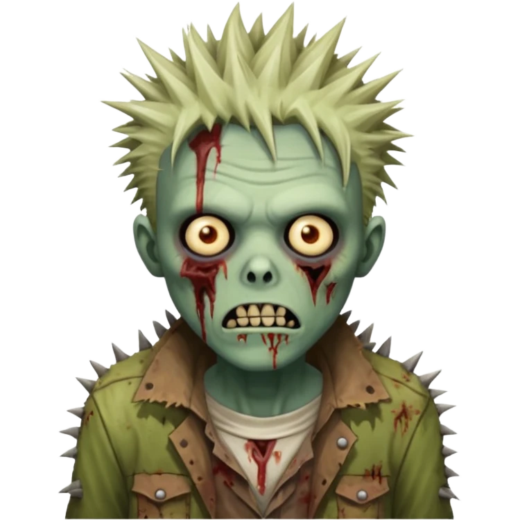 zumbi com cabelo espetado emoji