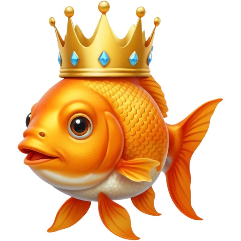 goldfish wearing a crown emoji