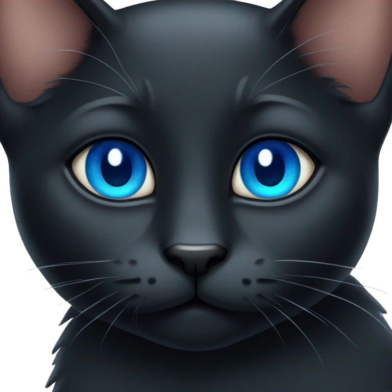 a black cat with blue eyes emoji