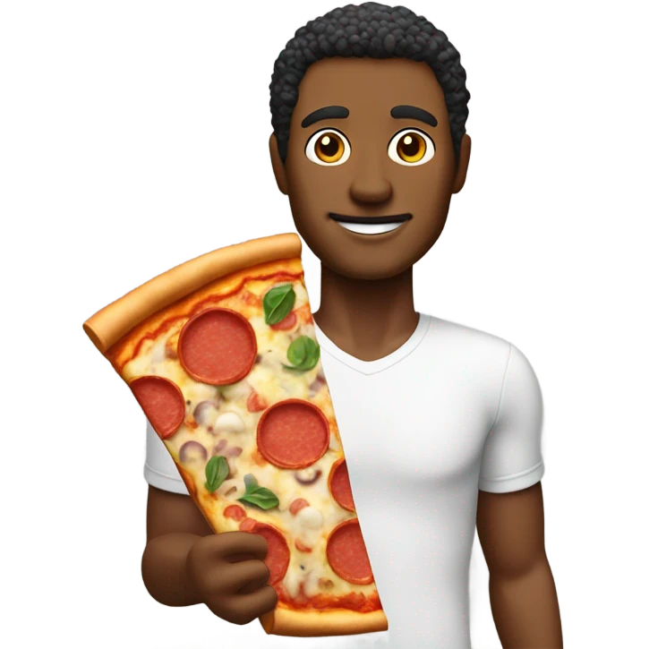 Man with pizza for a face emoji