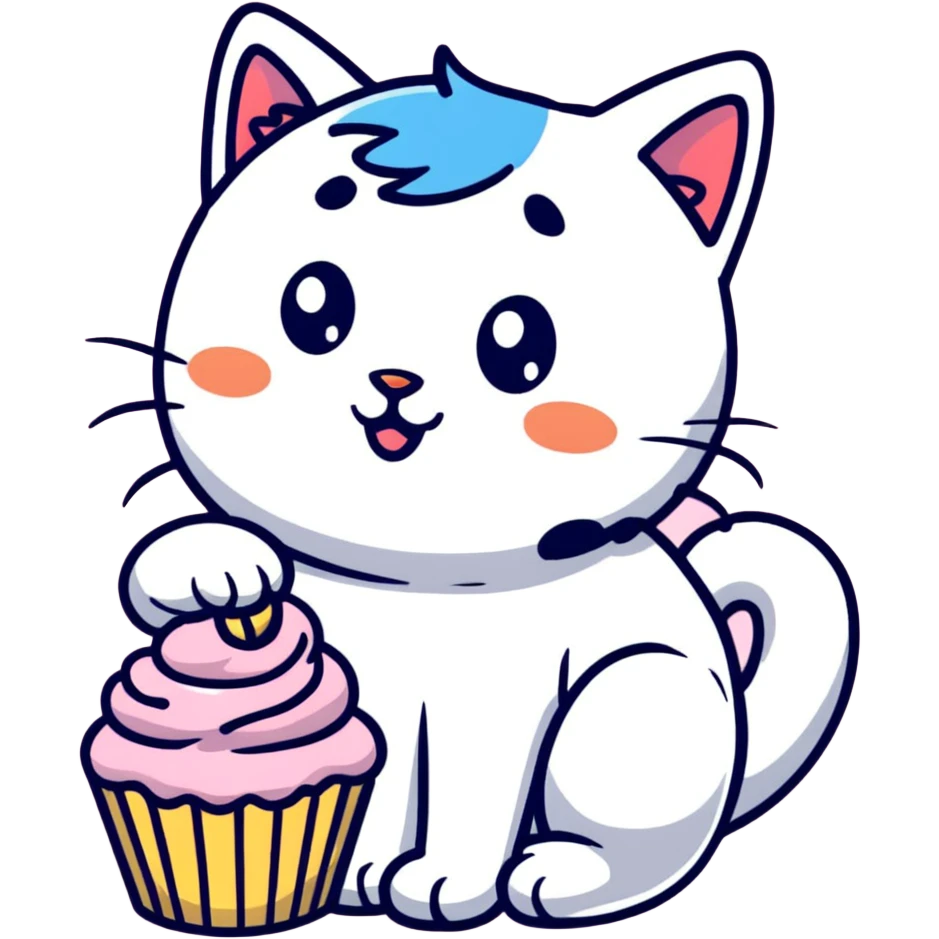 Cat eating icing emoji