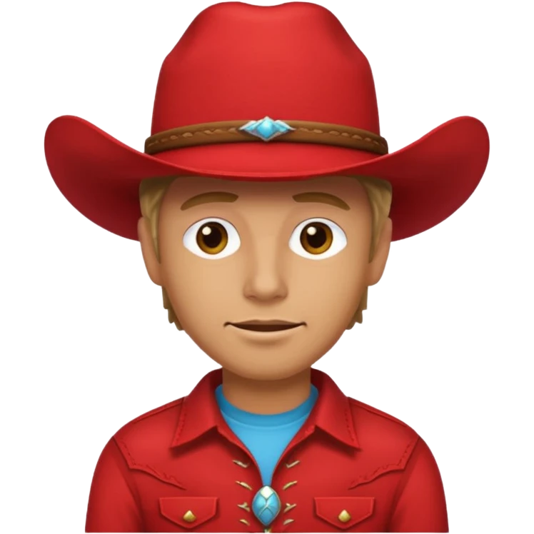 red with red cowboy emoji