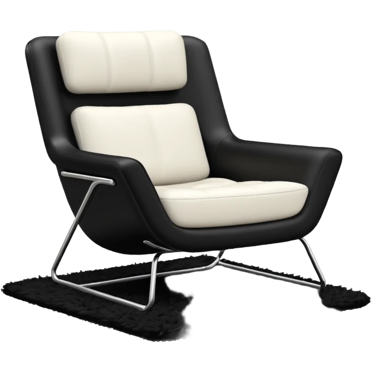 White rug with black lounge chair emoji