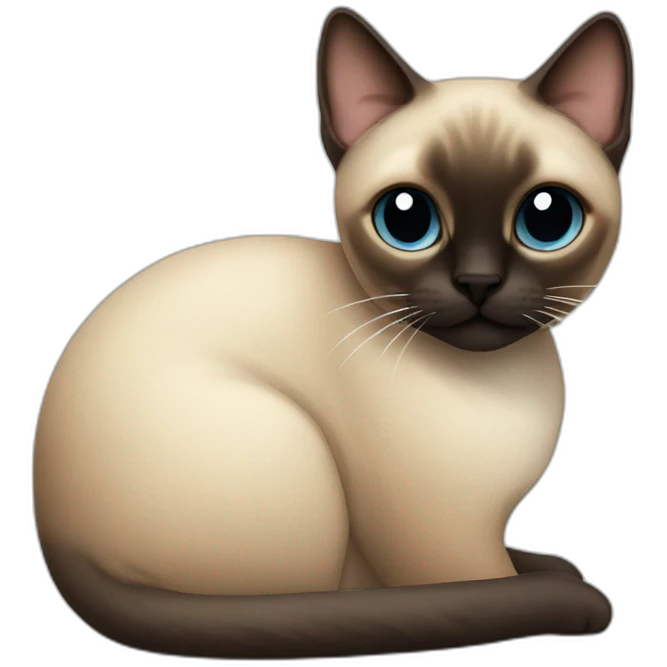 Siamese cat head ball-shaped darker emoji