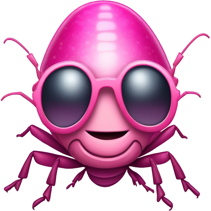 Pink bedazzle cockroach with sunglasses emoji