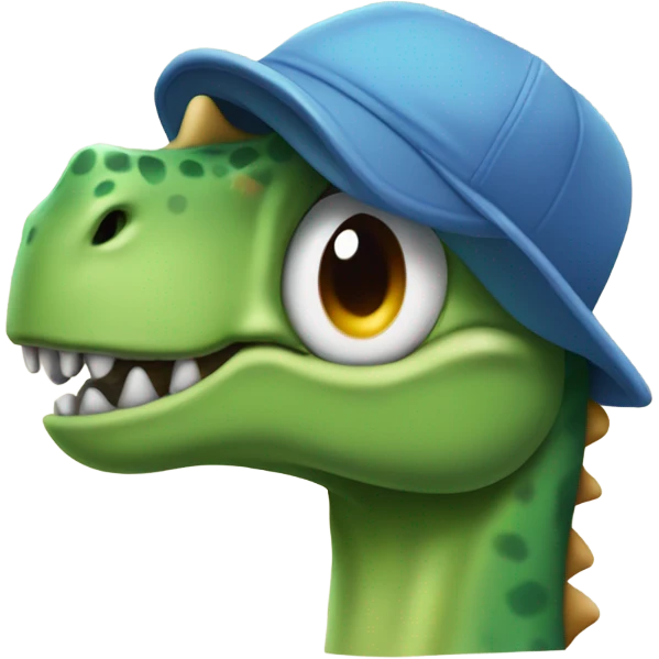 Dinosaurio con gorro emoji