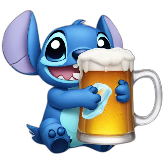 Stitch with beer emoji