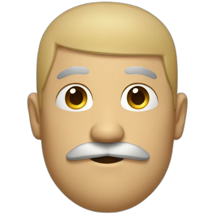 Homme avec moustache en carré emoji