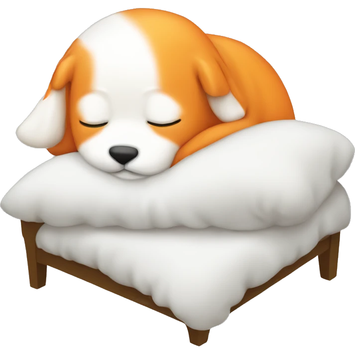 Little white and orange little sleeping  emoji
