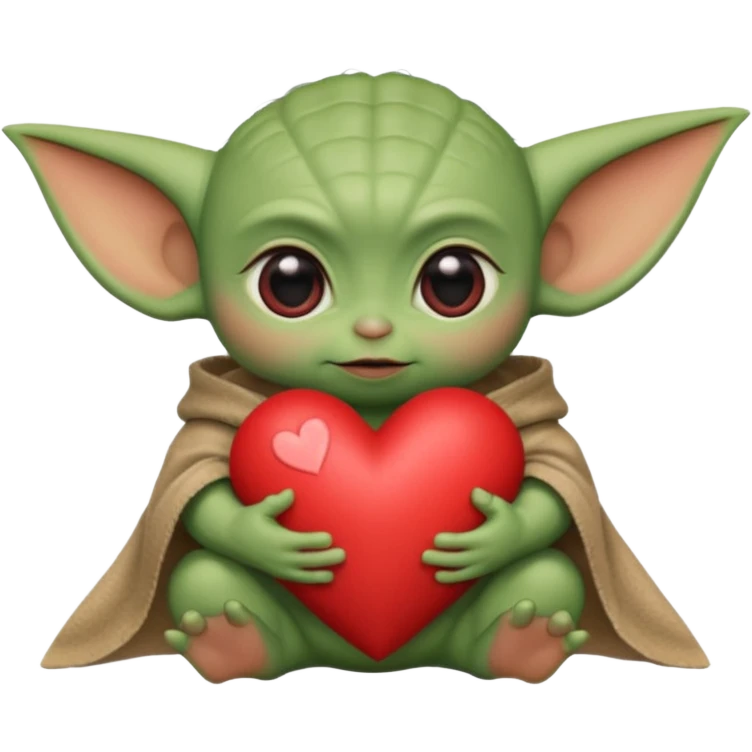 Baby yoda with heart emoji
