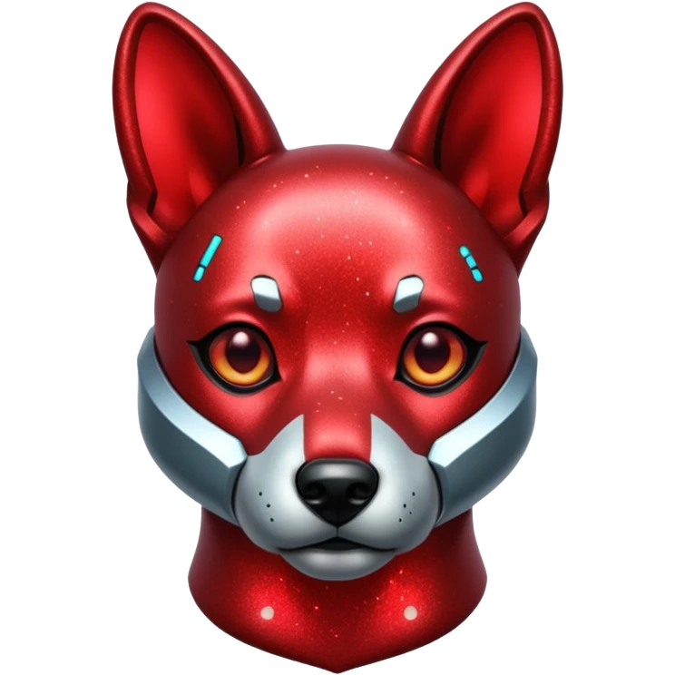 red glitter cyberpunk dog emoji