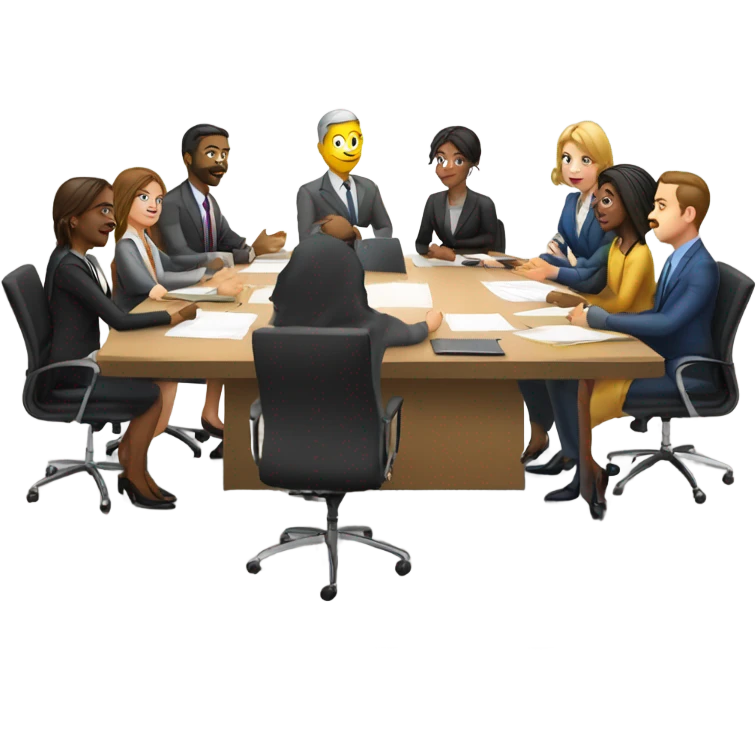 work meeting at a table emoji