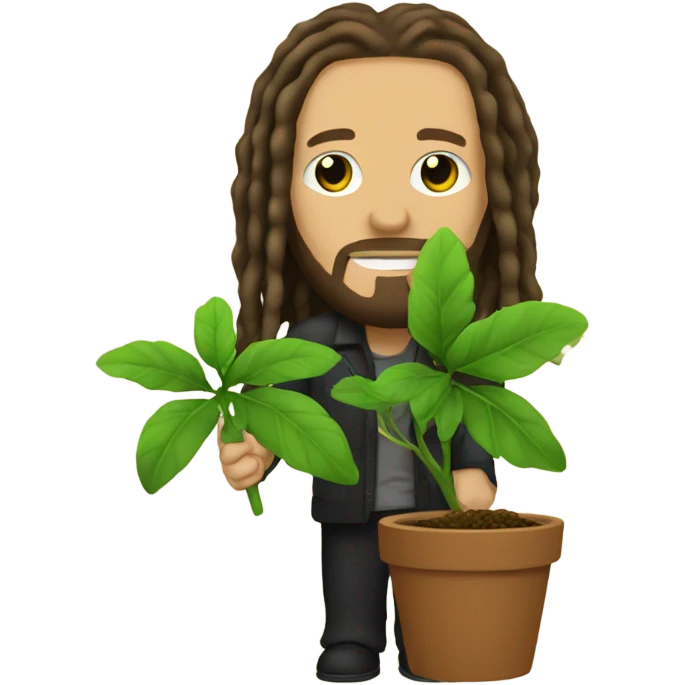 Brian head Welch with a plant emoji