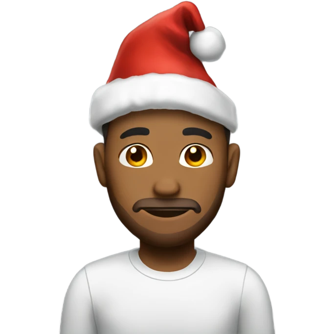 Create a guy with Christmas hat and a pony  emoji
