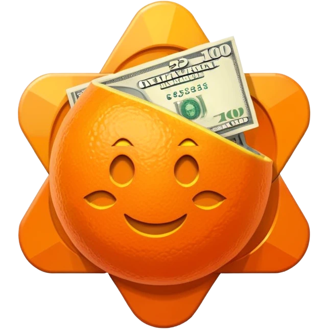 Design a logo for Orange Cash emoji