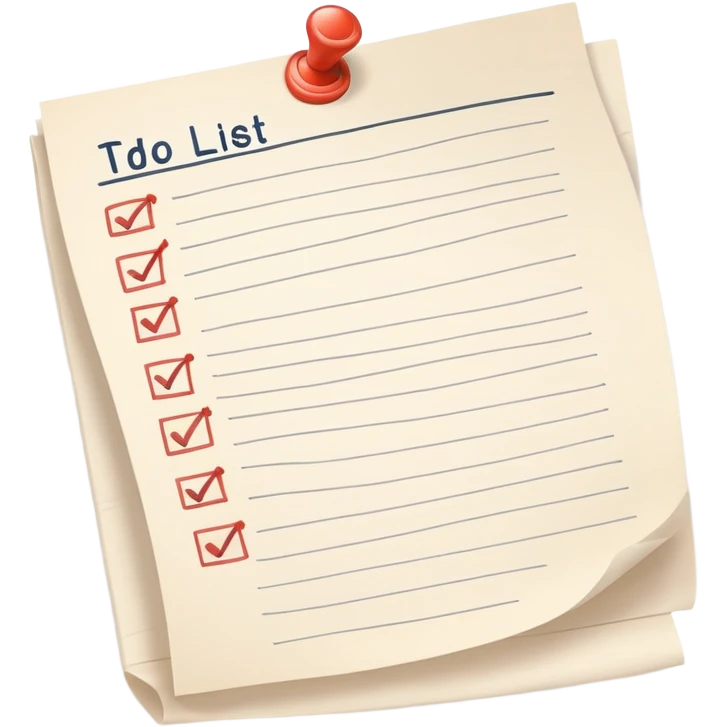 never-ending twisting to-do list paper packed with small checkboxes curling dramatically emoji