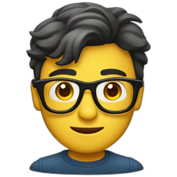 Emoji apenado con gafas emoji