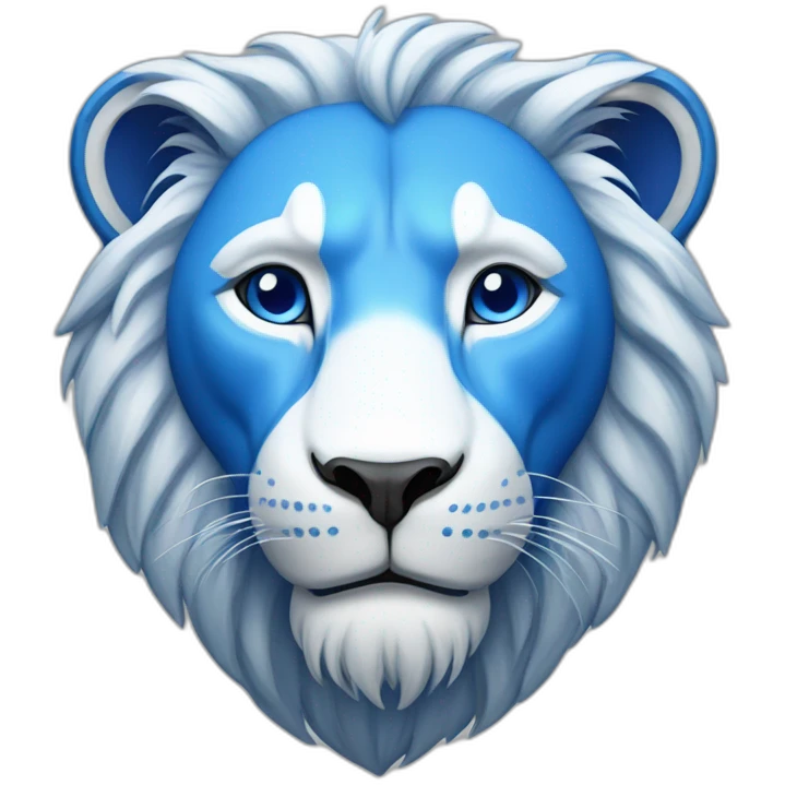 blue and white lion in the star of david emoji