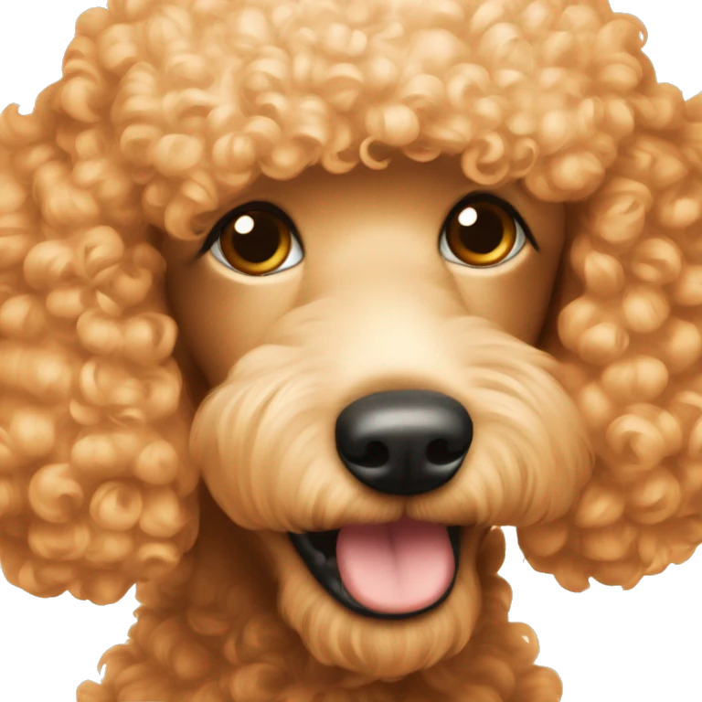 A face of poodle light orange hair  emoji