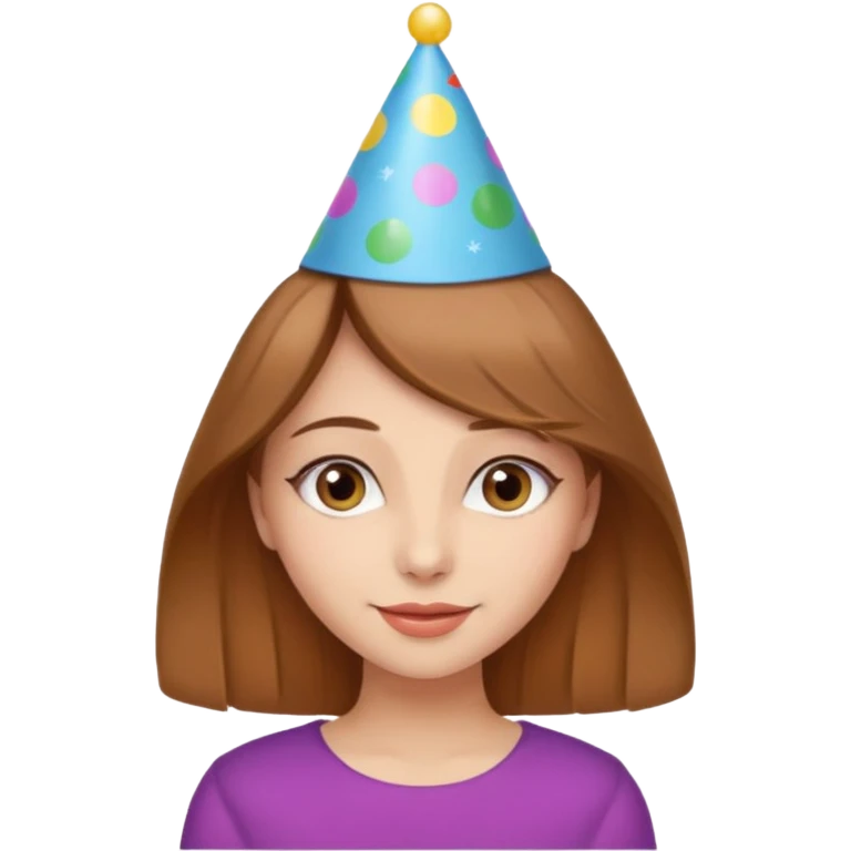 یه دختر زیبا با موهای روشن قهوه ای که تولدشه و اسمش نیلوفر است emoji