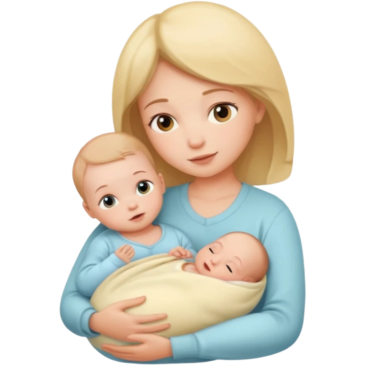 newborn baby with mother emoji