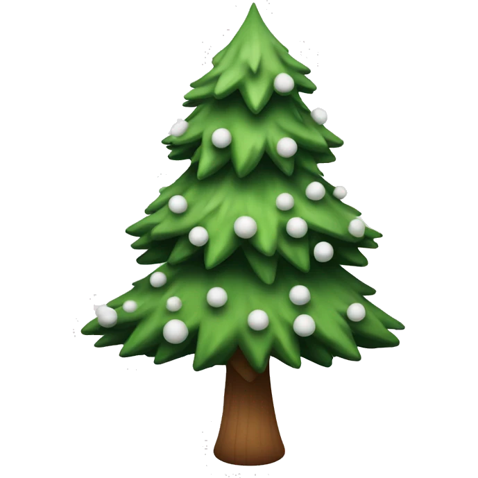  actual white fir christmas tree isolated.  emoji