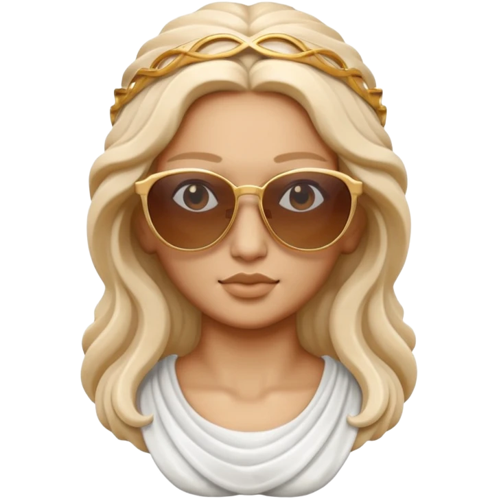 greek goddess sculpture wearing sunglasses emoji