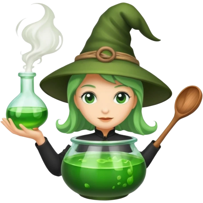 green witch cooking potion emoji