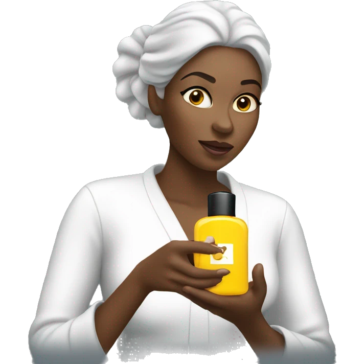 black woman spraying perfume emoji