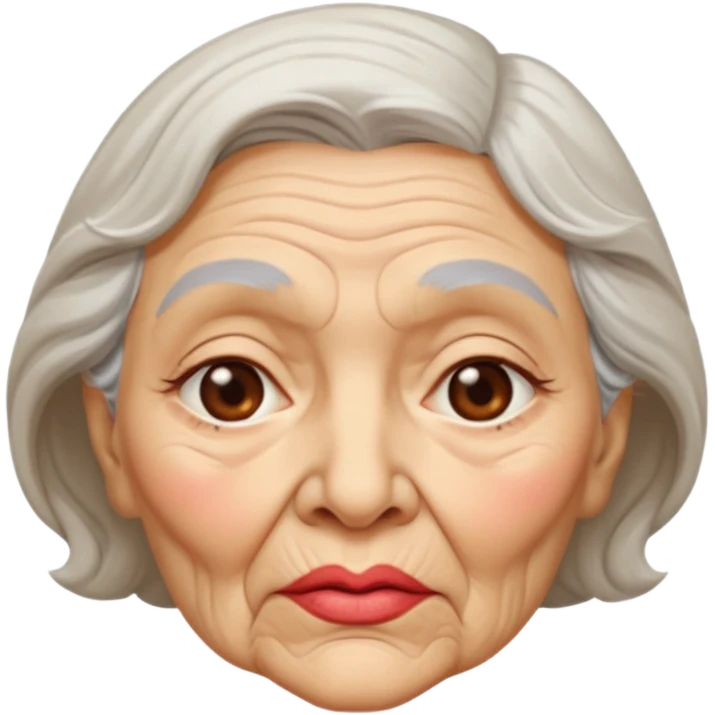 old woman and a kiss emoji