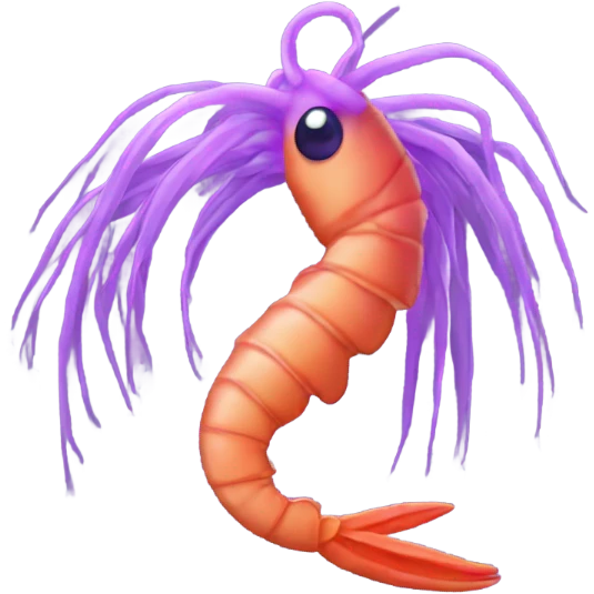 Prawn with purple hair and fringe  emoji
