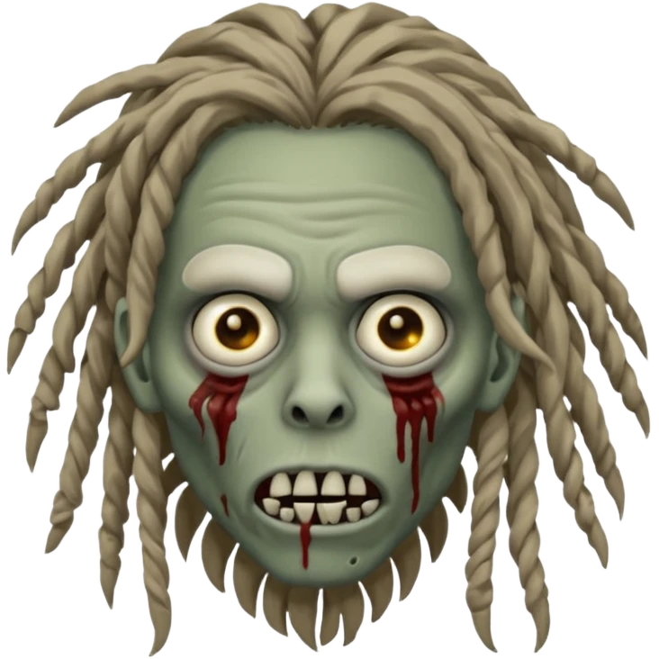 create zombie with dreadlocks have some of the drealocks cover his face now add a nose ring emoji