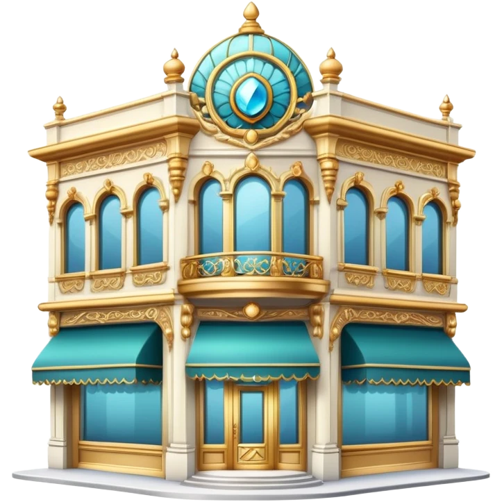 Elegant jewelry store building with display windows emoji