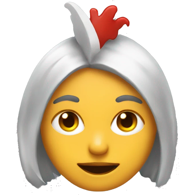 A woman mixed with a chicken with devil horns  emoji