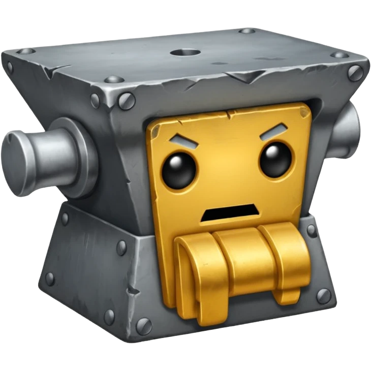 Anvil with a face emoji
