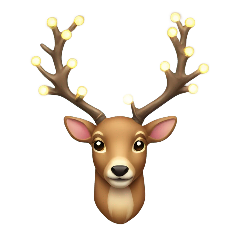deer with christmas lights on antlers emoji