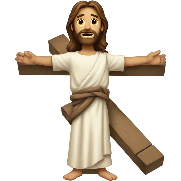 Jesus holding cross emoji