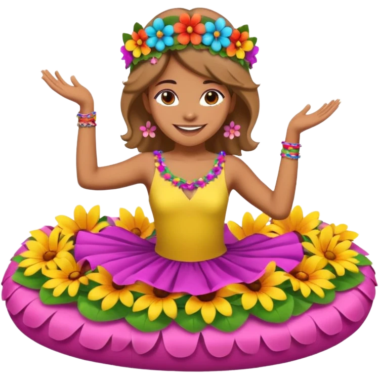 Dancer on the Flower float  emoji