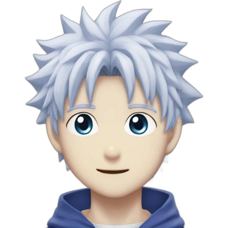 make me killua zoldick from hunter x hunter with blue eyes emoji