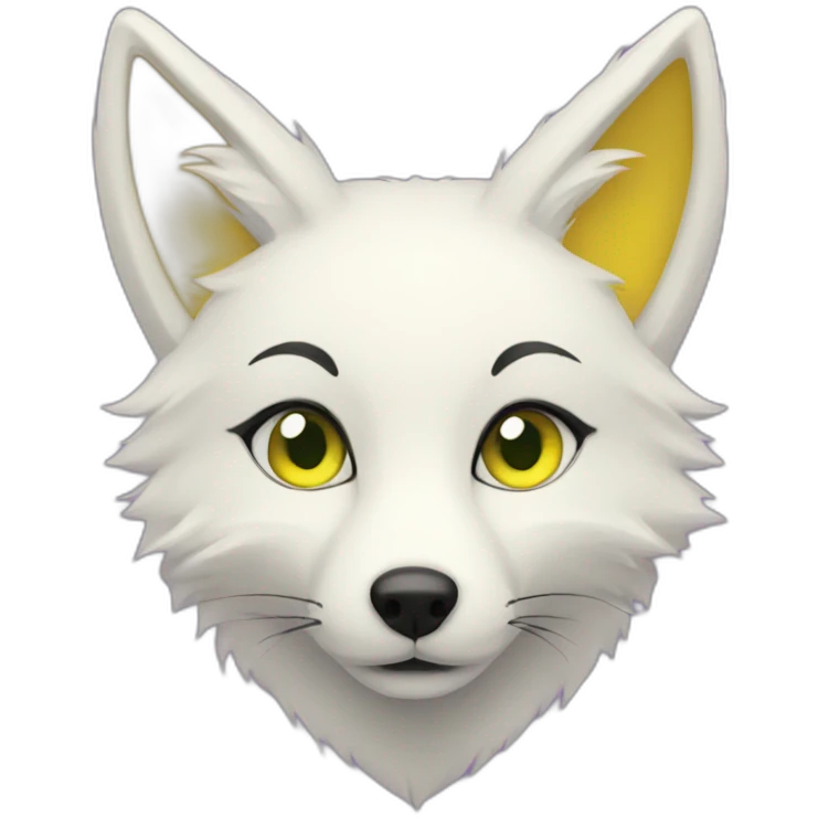 purple yellow white fox furry green eyes emoji
