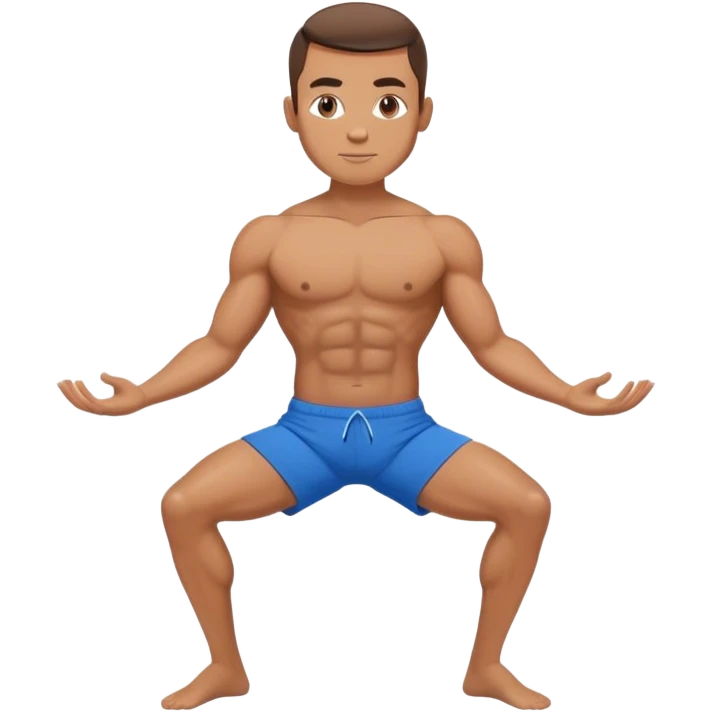 guy blue short warrior yoga pose emoji