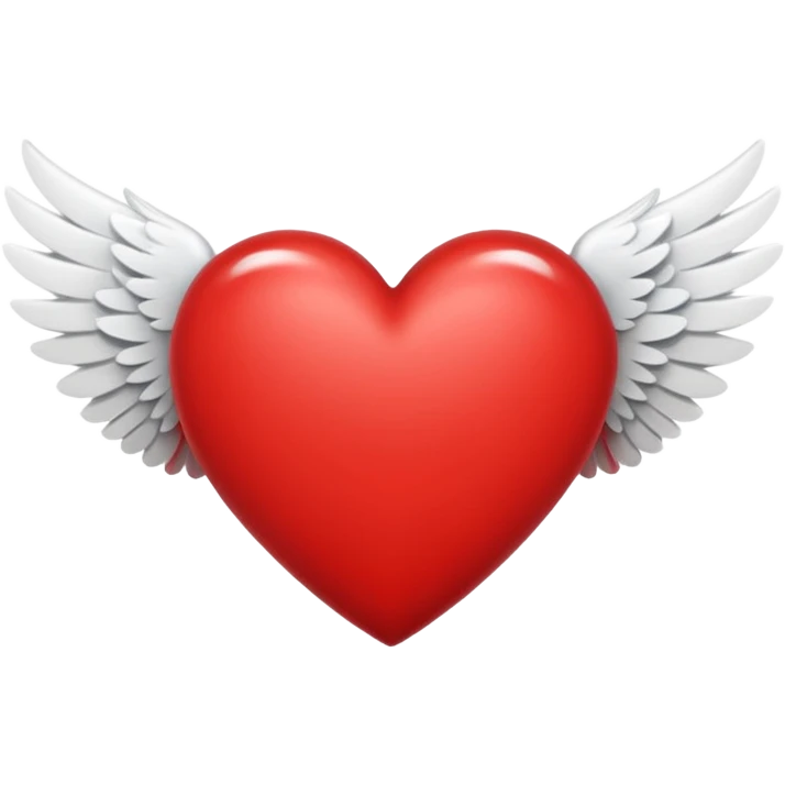 A heart in the middle of two wings emoji