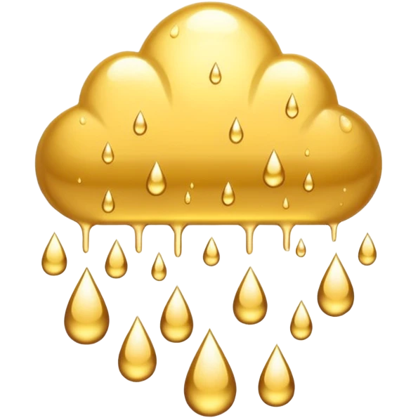 Gold rain falling from sky emoji