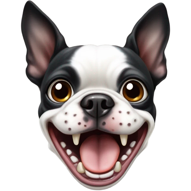 Boston terrier laughing emoji