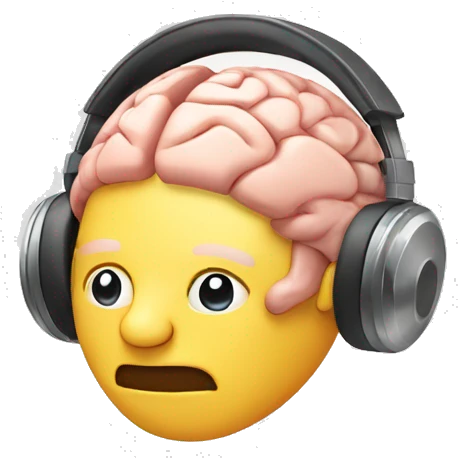 side profile brain with headphones emoji